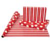 American Greetings Birthday Wrapping Paper, Solid Red and White Polka Dots (1 Jumbo Roll, 175 sq. ft.)(Red and Gold)