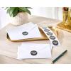 American Greetings Thank You Stickers or Seals, White Script on Gold Foil (500-Count)(Black & White Design)