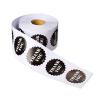 American Greetings Thank You Stickers or Seals, White Script on Gold Foil (500-Count)(Black & White Design)