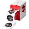 American Greetings Thank You Stickers or Seals, White Script on Gold Foil (500-Count)(Black & White Design)