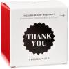 American Greetings Thank You Stickers or Seals, White Script on Gold Foil (500-Count)(Black & White Design)