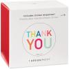 American Greetings Thank You Stickers or Seals, White Script on Gold Foil (500-Count)(Rainbow Text)