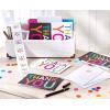 American Greetings Thank You Stickers or Seals, White Script on Gold Foil (500-Count)(Rainbow Text)
