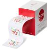 American Greetings Thank You Stickers or Seals, White Script on Gold Foil (500-Count)(Rainbow Text)