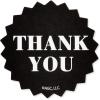 imageAmerican Greetings Thank You Stickers or Seals White Script on Gold Foil 500CountBlack  White Design