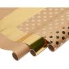 imageAmerican Greetings Wrapping Paper for Weddings Birthdays and All Occasions Kraft and Gold Polka Dots 3 Rolls 75 sq ft