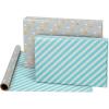 American Greetings 175 sq. ft. Reversible Wrapping Paper for Baby Showers, Kid’s Birthdays and All Occasions, Moon and Stars (1 Roll, 30 in x 70 ft.)(Pink  Blue  Gray)