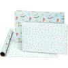 American Greetings 175 sq. ft. Reversible Wrapping Paper for Baby Showers, Kid’s Birthdays and All Occasions, Moon and Stars (1 Roll, 30 in x 70 ft.)(Polka Dots and Animals)