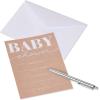American Greetings Baby Shower Invitations with Envelopes, Kraft Style (25-Count)(White text on kraft paper)