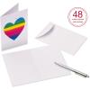 American Greetings Blank Cards with Envelopes, Rainbow Heart Stationery (48-Count)(Rainbow Heart)