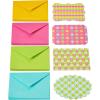 American Greetings Blank Cards with Envelopes, Rainbow Heart Stationery (48-Count)(blue  green  yellow  pink)