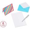 American Greetings Blank Cards with Envelopes, Rainbow Heart Stationery (48-Count)(blue  orange  yellow  fuschia)