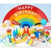 American Greetings Rainbow Party Supplies, 16 oz. Cups (8-Count)(Photo Booth Kit)
