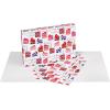 American Greetings Wrapping Paper Sheets with Gridlines, Tin Cans (12 Sheets, 30 in. x 20 in.)(3FW 12SHT P STPCLOCK DOGCATCKE)