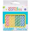 Colorful Striped Spiral Birthday Candles, 24 Count, Party Supplies