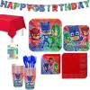 PJ Masks Square Paper Plates – 9″ (Pack of 8) – Fun and Multicolor Tableware – Perfect for Kids’ Celebrations, Birthday Parties, and PJ Masks Fans(Multicolor)
