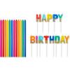 imageAmerican Greetings Birthday Candles Long Thin Multicolored 24CountMulticolored Long Thin  Happy Birthday Text on Toothpicks