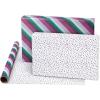 American Greetings 120 sq. ft. Reversible Wrapping Paper Bundle for Birthdays and All Occasions, Stripes, Balloons and Polka Dots (4 Rolls, 30 in. x 12 ft.)(Stripes  Balloons and Polka Dots)