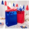 American Greetings 13” Large Blue Gift Bag with Tissue Paper for All Occasions (1 Bag, 6-Sheets)(Blue)
