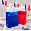 American Greetings 13” Large Blue Gift Bag with Tissue Paper for All Occasions (1 Bag, 6-Sheets)(Red)