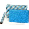 American Greetings 175 sq. ft. Reversible Wrapping Paper for Birthdays, Baby Showers, Anniversaries and All Occasions, Blue Plaid (1 Roll, 30 in x 70 ft.)(Blue  Green  Black  White)