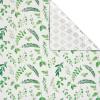 American Greetings 175 sq. ft. Reversible Wrapping Paper for Weddings, Baby Showers, Bridal Showers, Anniversaries, Birthdays and All Occasions, Blue Floral Damask (1 Roll, 30 in x 70 ft.)(GREENERY ON WHITE)