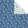 American Greetings 175 sq. ft. Reversible Wrapping Paper for Weddings, Baby Showers, Bridal Showers, Anniversaries, Birthdays and All Occasions, Blue Floral Damask (1 Roll, 30 in x 70 ft.)(BLUE WHITE FLORAL DAMASK)