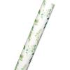 American Greetings 175 sq. ft. Reversible Wrapping Paper for Weddings, Baby Showers, Bridal Showers, Anniversaries, Birthdays and All Occasions, Blue Floral Damask (1 Roll, 30 in x 70 ft.)(GREENERY ON WHITE)