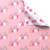 American Greetings 60 sq. ft. Reversible Pink Wrapping Paper for Girl Baby Showers, Birthdays, and All Occasions (1 Roll, 30 in. x 288 in.)(SR30 60SQ PR FSC BABY GIRL LTG)
