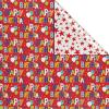 American Greetings Birthday Wrapping Paper Kit with Cut Lines, Bows and Gift Tags, Balloons, Candles, and Fireworks (7 Bows, 30 Gift Tags, 4 Rolls, 120 sq. ft)(Happy Birthday Lettering and Stars)