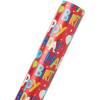 American Greetings Birthday Wrapping Paper Kit with Cut Lines, Bows and Gift Tags, Balloons, Candles, and Fireworks (7 Bows, 30 Gift Tags, 4 Rolls, 120 sq. ft)(Happy Birthday Lettering and Stars)