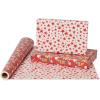 American Greetings Birthday Wrapping Paper Kit with Cut Lines, Bows and Gift Tags, Balloons, Candles, and Fireworks (7 Bows, 30 Gift Tags, 4 Rolls, 120 sq. ft)(Happy Birthday Lettering and Stars)