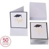 American Greetings Blank Congratulations and Graduation Cards Pack, Bright and Trendy (48-Count)(Black  Gold  White)