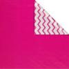 American Greetings Reversible Wrapping Paper Jumbo Roll for All Occasions, Navy and Stripes (1 Roll, 175 sq. ft.)(Pink and Chevron)