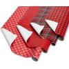 American Greetings Reversible Wrapping Paper, Red and Black Plaid (1 Jumbo Roll, 175 sq. ft.)(Red and Black)