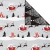 American Greetings Reversible Wrapping Paper, Red and Black Plaid (1 Jumbo Roll, 175 sq. ft.)(Silver and Black)