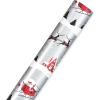 American Greetings Reversible Wrapping Paper, Red and Black Plaid (1 Jumbo Roll, 175 sq. ft.)(Silver and Black)