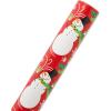 American Greetings Reversible Wrapping Paper, Red and Black Plaid (1 Jumbo Roll, 175 sq. ft.)(Snowmen and Plaid)