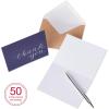 American Greetings Thank You Cards with Envelopes, Blue and White (50-Count)(Navy Blue with Brown)