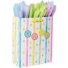 imageAmerican Greetings 13quot Large Bag with Tissue Paper Tiny Toes 1 Bag 8SheetsDot and Stripe