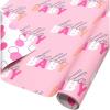 imageAmerican Greetings 60 sq ft Reversible Pink Wrapping Paper for Girl Baby Showers Birthdays and All Occasions 1 Roll 30 in x 288 inSR30 60SQ PR FSC BABY GIRL LTG