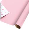 imageAmerican Greetings 60 sq ft Reversible Pink Wrapping Paper for Girl Baby Showers Birthdays and All Occasions 1 Roll 30 in x 288 inSR30 60SQ PR FSC SOLID LT PINK