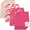 imageAmerican Greetings Birthday Wrapping Paper Sheets with Gridlines Pink Patterns 16 Sheets 30 in x 20 in4FW 16SHT P TRND PEACH AND PNK