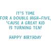 American Greetings 10th Birthday Card (Big 10)(Double High-Five)