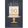 American Greetings 90th Birthday Card (Birthday Balloons)(Cake w Candles)