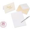 American Greetings Wedding Thank You Cards with Envelopes, Gold and Cream (50-Count)(Gold and Cream)