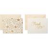 imageAmerican Greetings Wedding Thank You Cards with Envelopes Gold and Cream 50CountGold and Cream