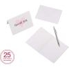 American Greetings Thank You Cards with Envelopes, Pink, Black and White Floral (50-Count)(Heart and Floral)