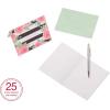 American Greetings Thank You Cards with Envelopes, Pink, Black and White Floral (50-Count)(Heart and Floral)