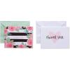 American Greetings Thank You Cards with Envelopes, Pink, Black and White Floral (50-Count)(Heart and Floral)